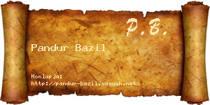 Pandur Bazil névjegykártya